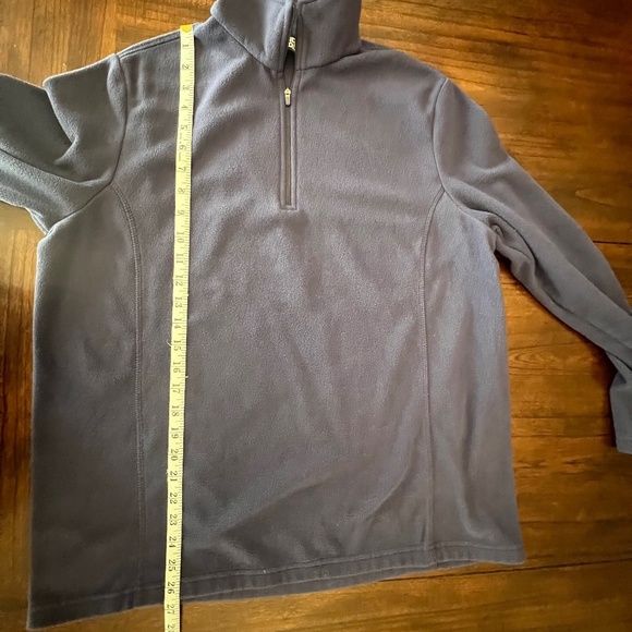 Lands' End Kids Lightweight Navy Fleece Quarter Zip Pullover, Size 14/16 - Picture 6 of 9